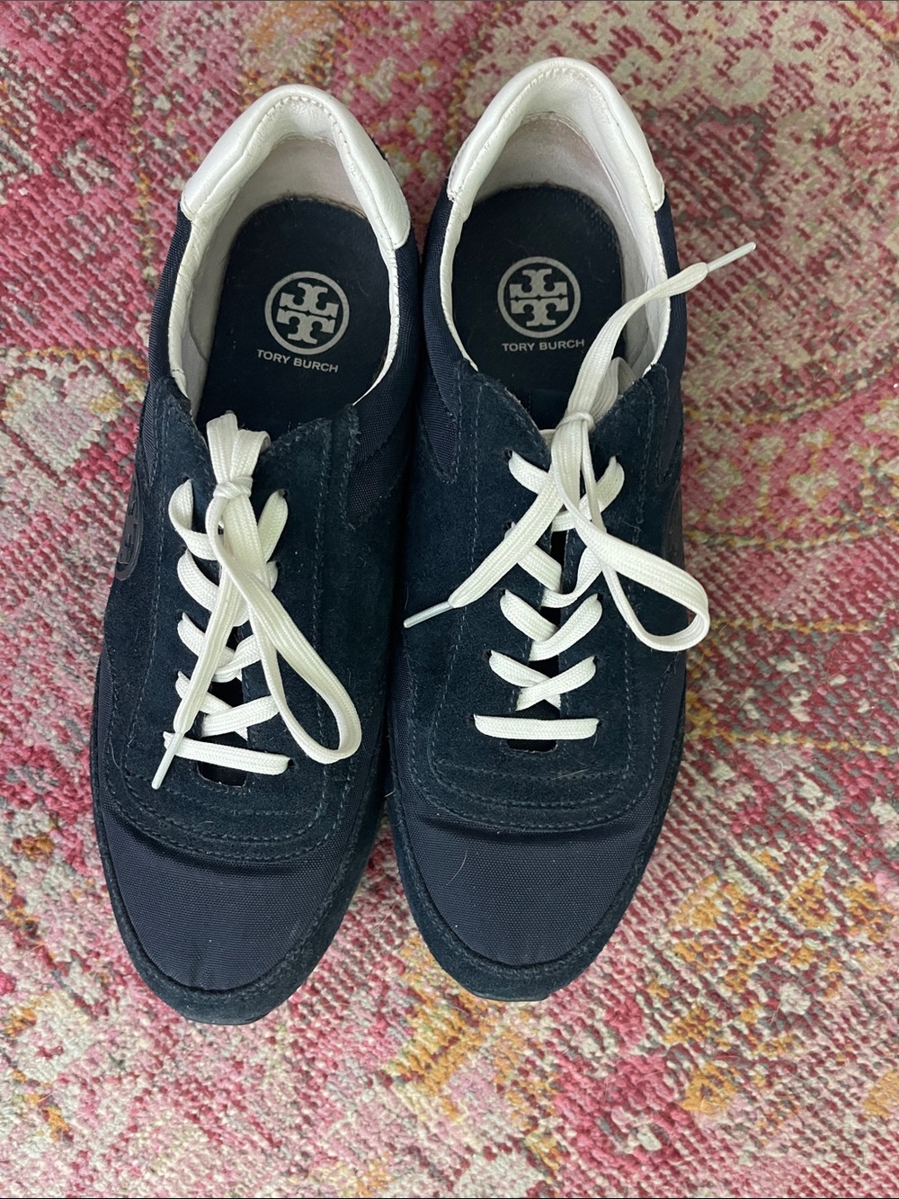 Tory Burch Navy and White Lace-Up women’s Sneakers in excellent condition.